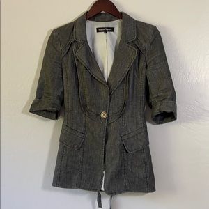 Nanette Lepore Linen Corset Back Jacket - 4